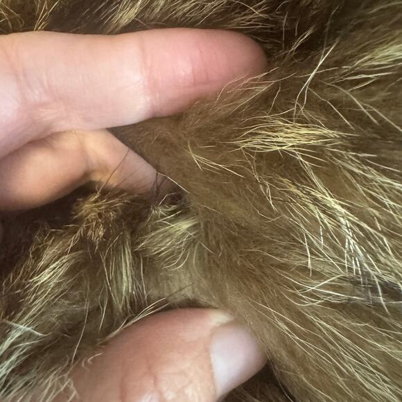 Vintage Petite Raccoon Fur Coat XS Cutter Jacket Real Fur Distressed - Picture 6 of 16